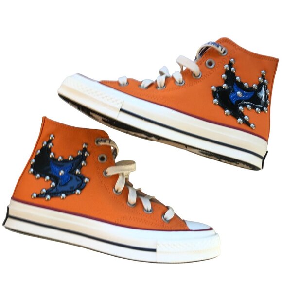 NIB Converse Come Tees x Chuck 70 Hi Top Sneakers Star Light Path Orange- Mens 4 - Picture 3 of 10